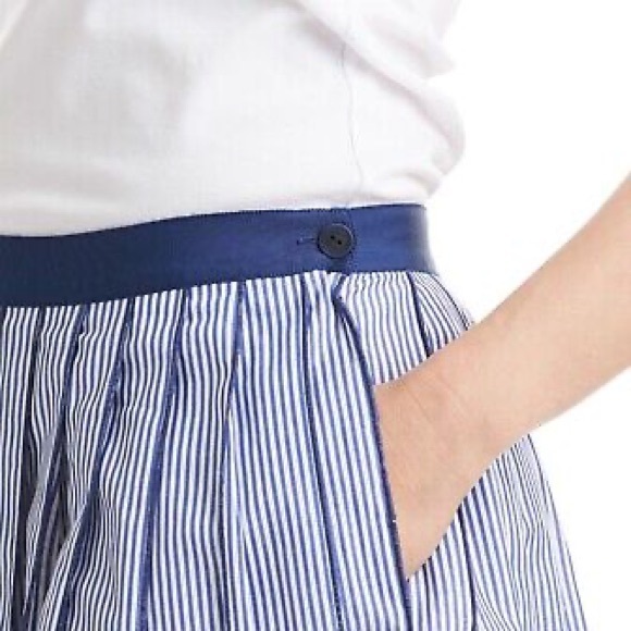 NWT Vineyard Vines Poplin Stripe Pleated Skirt in Spinnaker - Picture 10 of 10